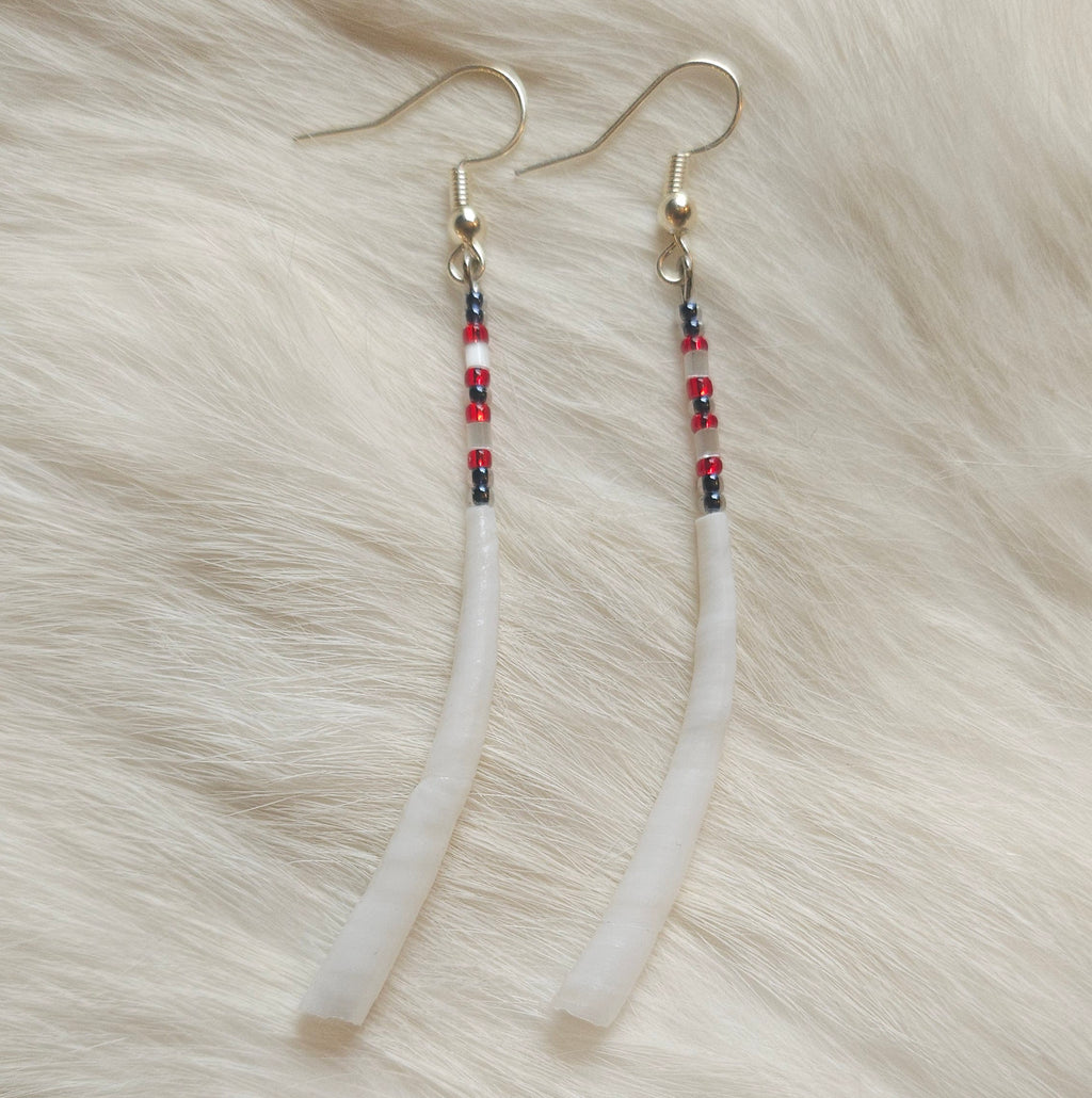 Dentalium Shell Pin Earrings