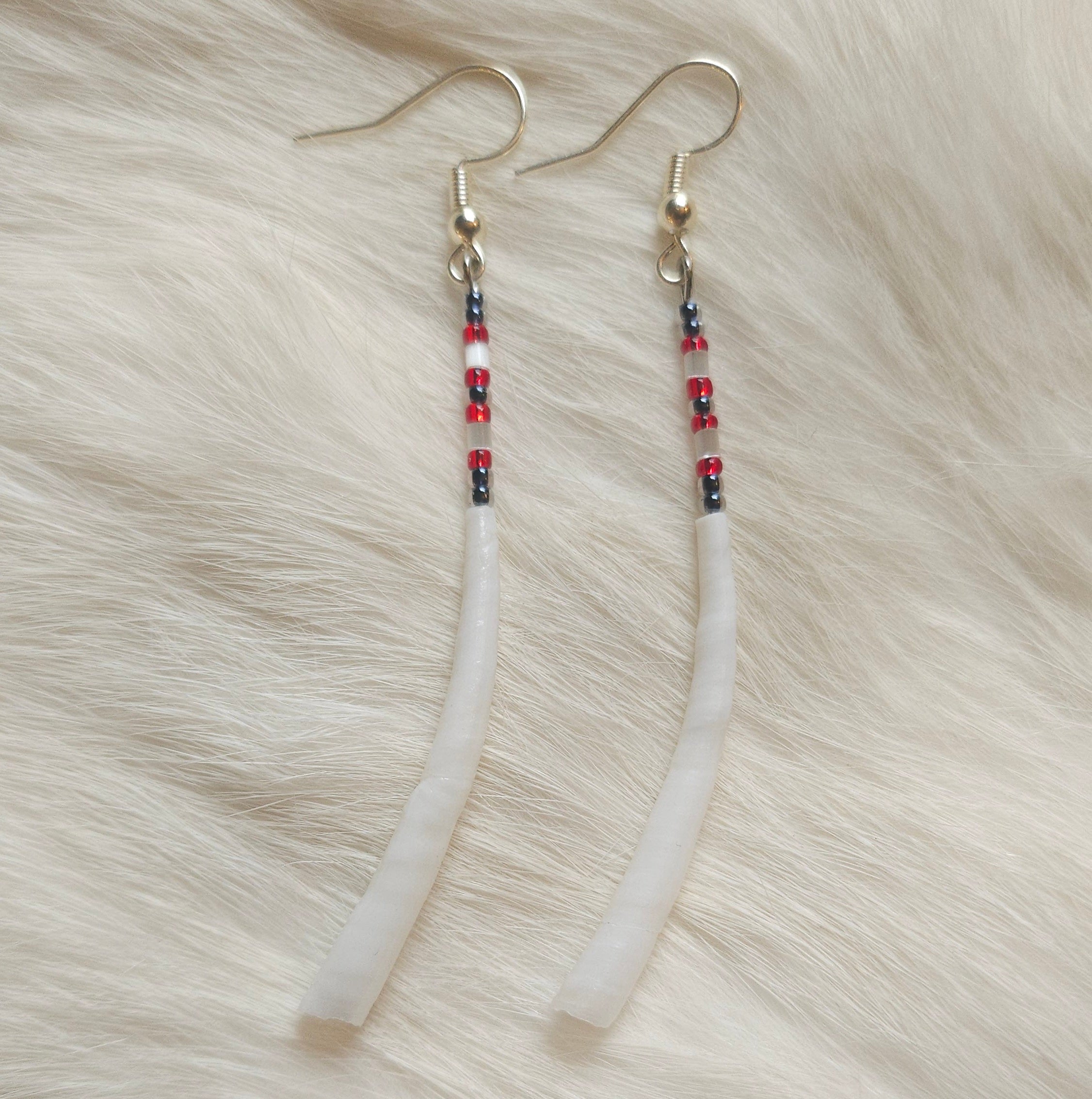 Dentalium Shell Pin Earrings