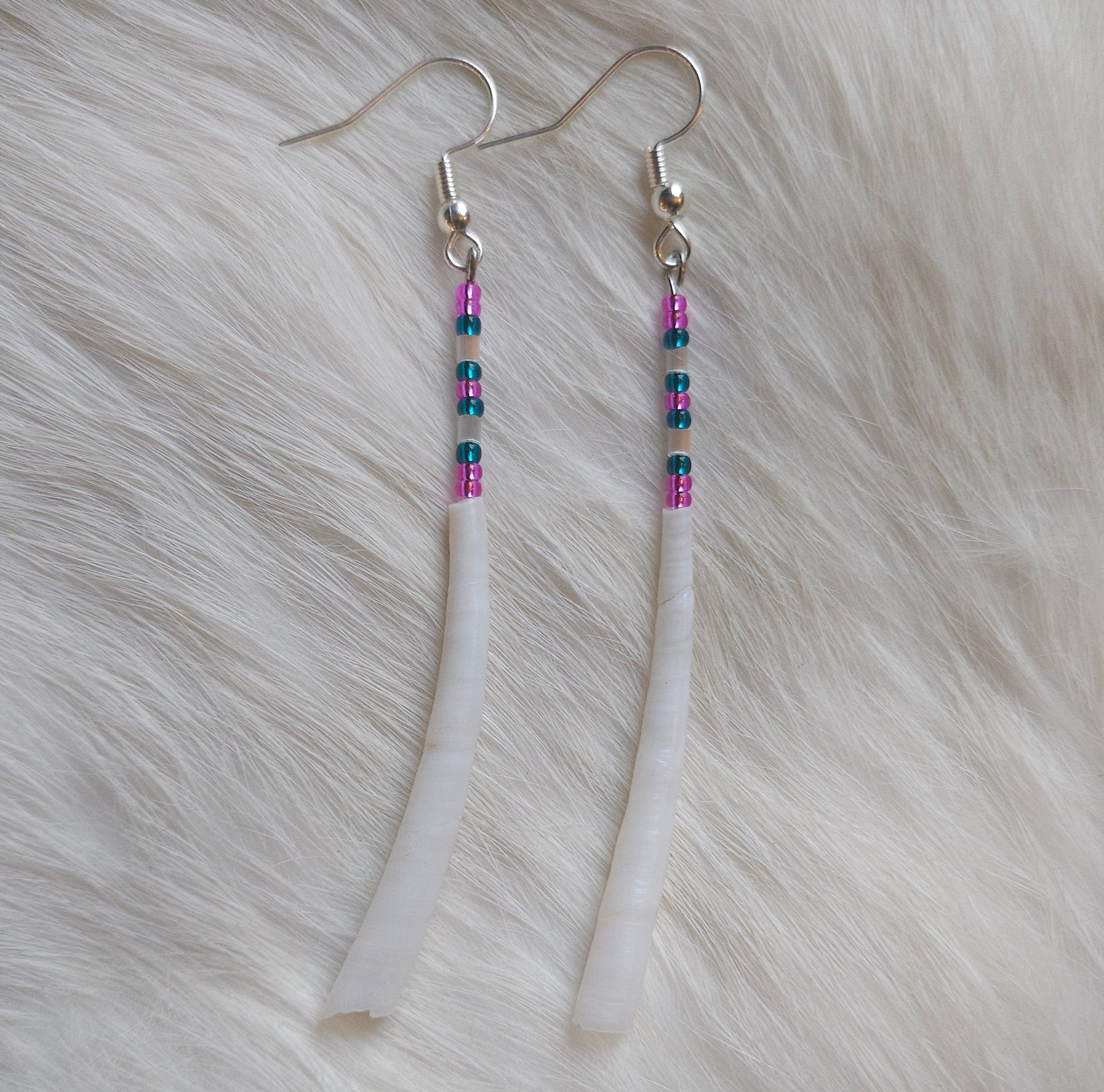 Dentalium Shell Pin Earrings