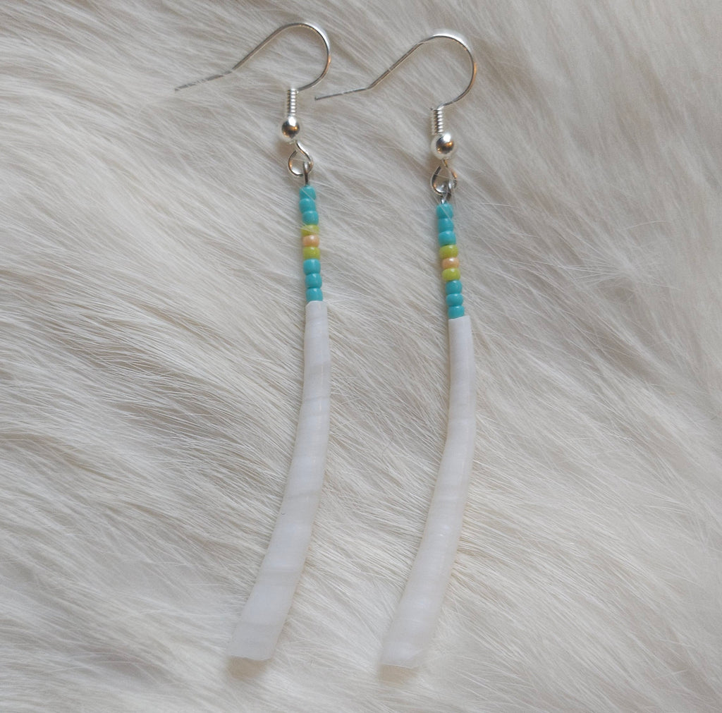 Dentalium Shell Pin Earrings