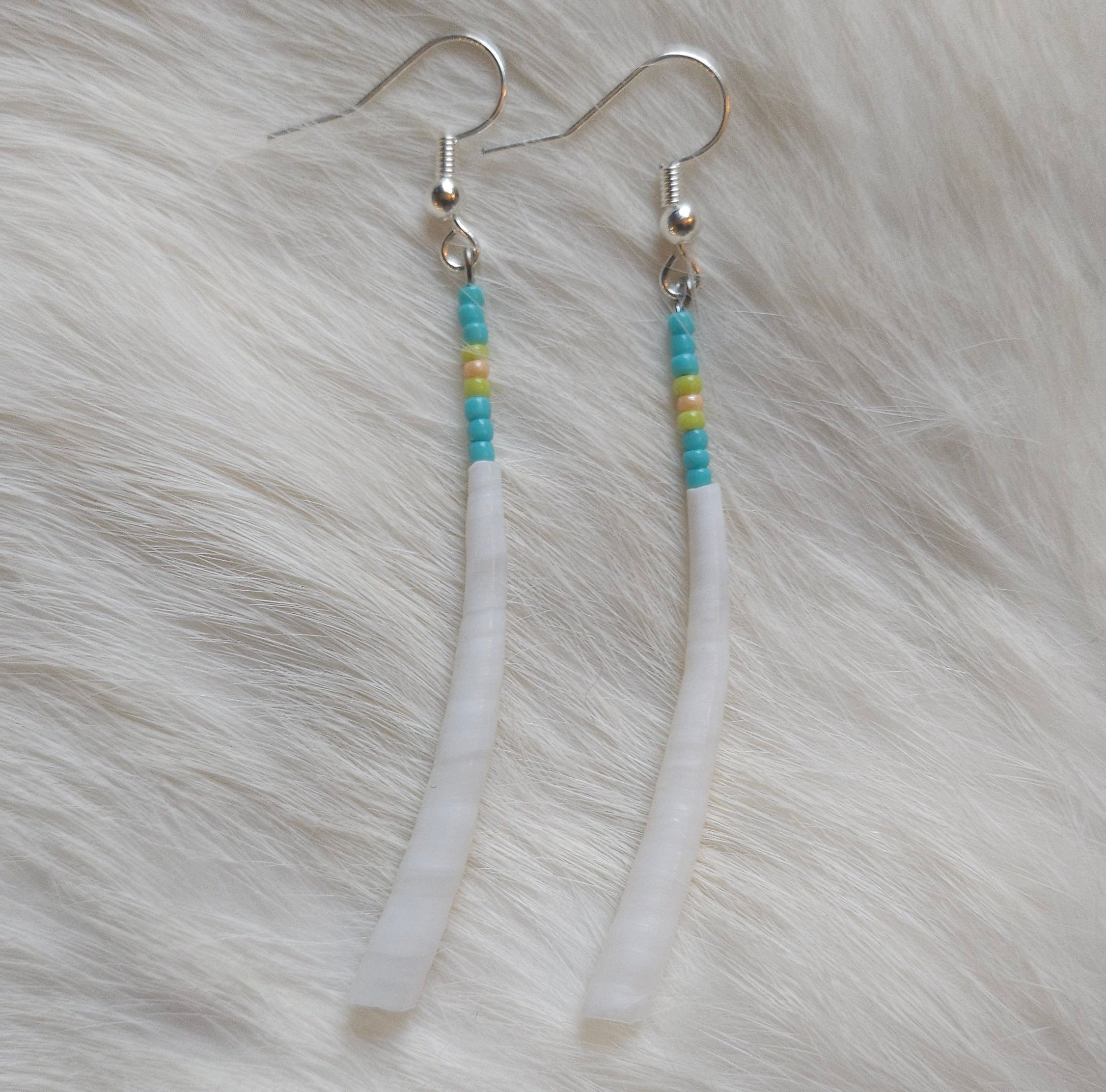 Dentalium Shell Pin Earrings