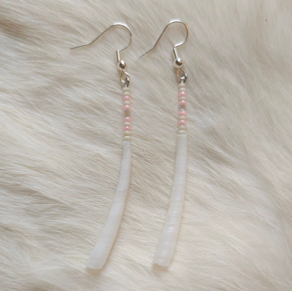 Dentalium Shell Pin Earrings