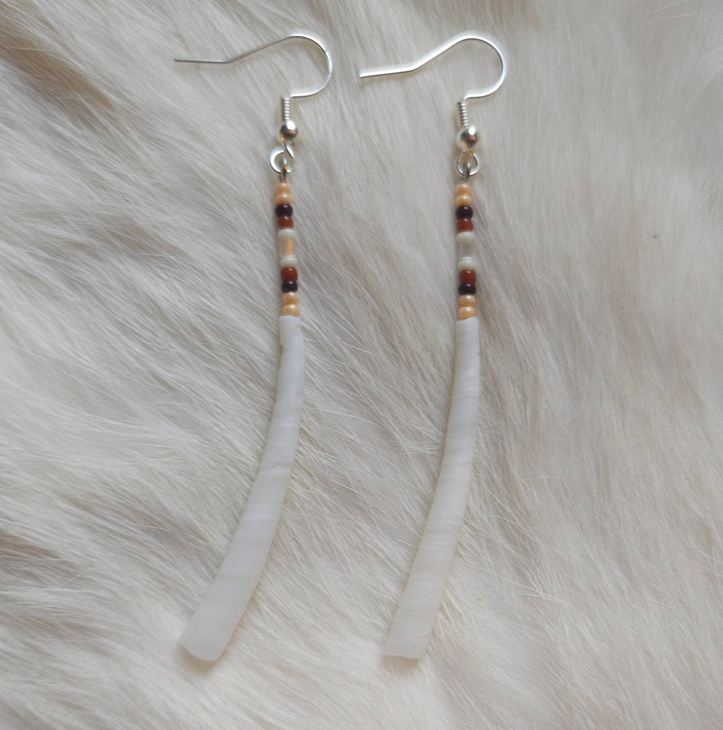 Dentalium Shell Pin Earrings