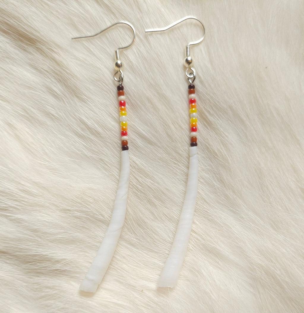 Dentalium Shell Pin Earrings