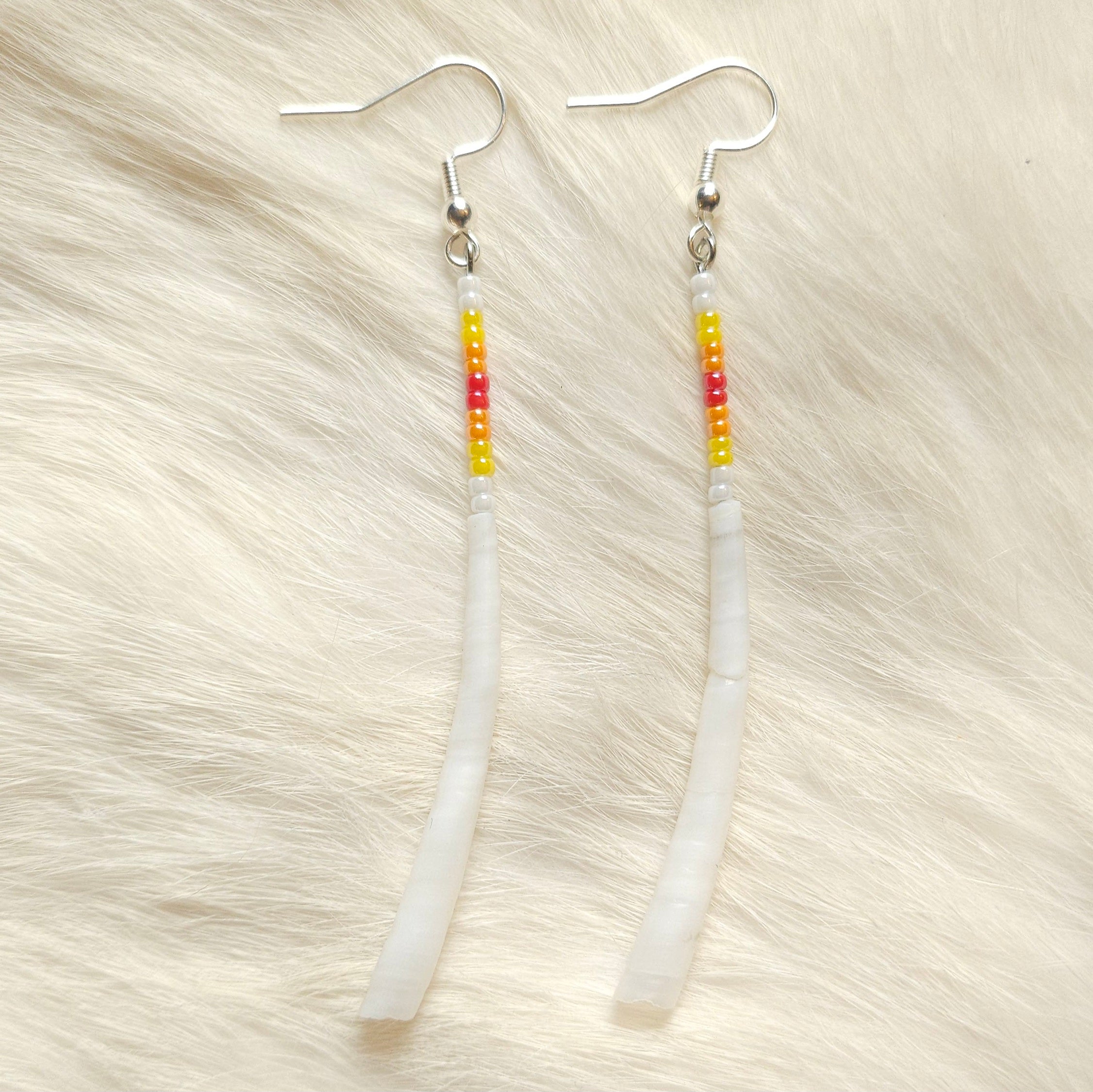 Dentalium Shell Pin Earrings