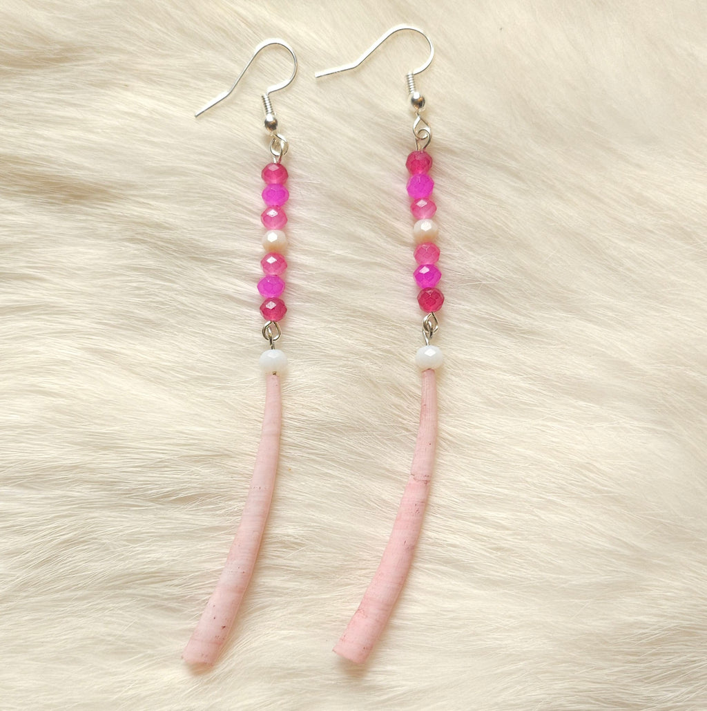 Two-Tiered Dentalium Earrings