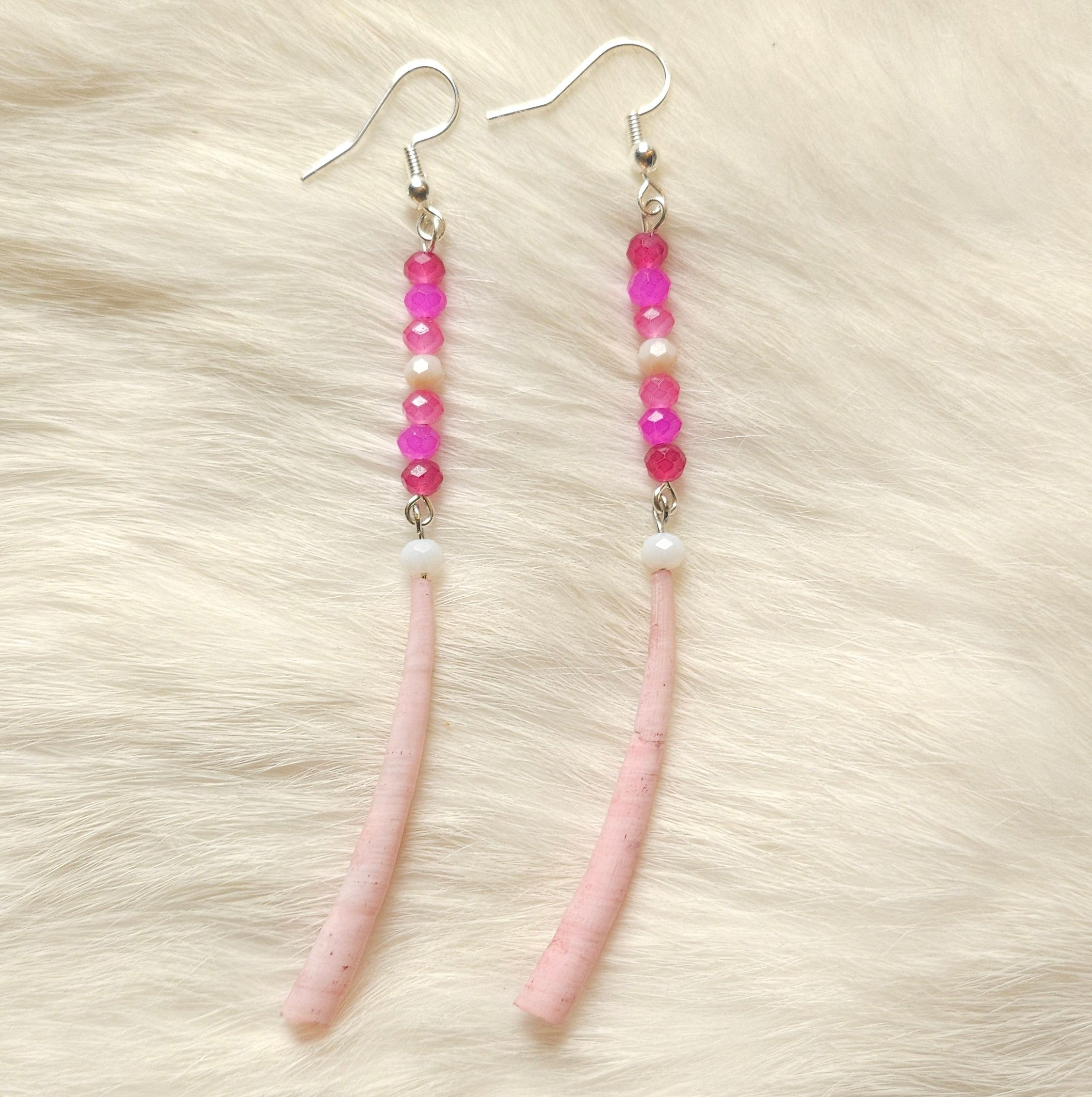 Two-Tiered Dentalium Earrings