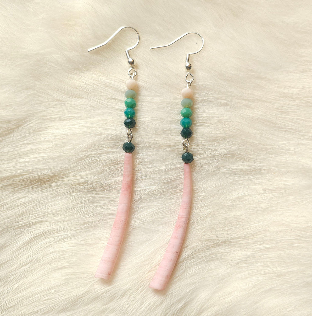 Two-Tiered Dentalium Earrings