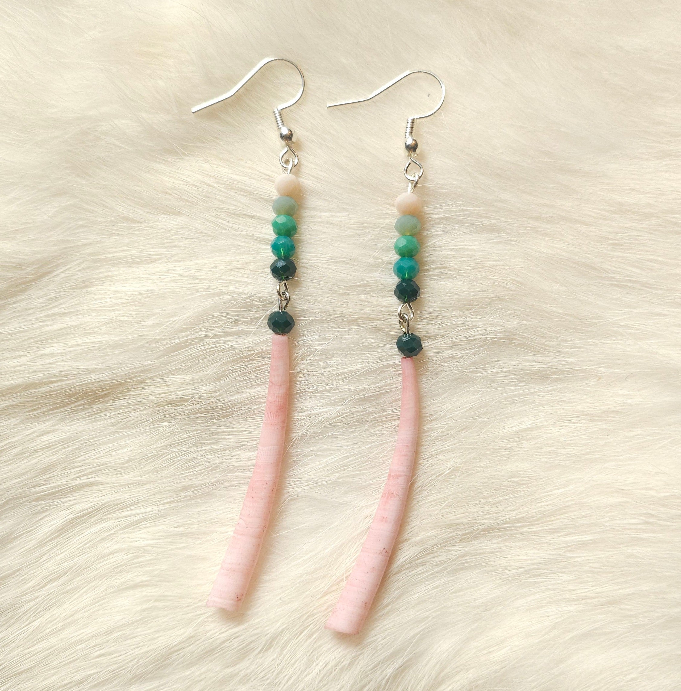 Two-Tiered Dentalium Earrings