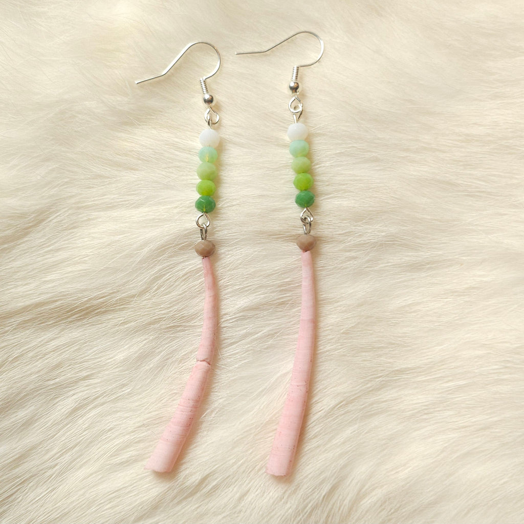 Two-Tiered Dentalium Earrings
