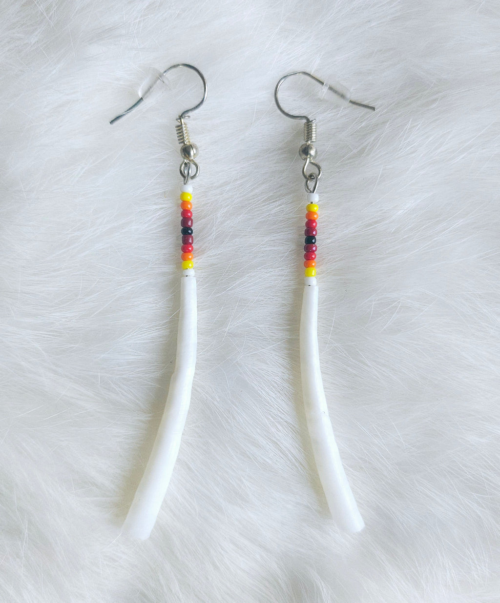 Dentalium Shell Pin Earrings