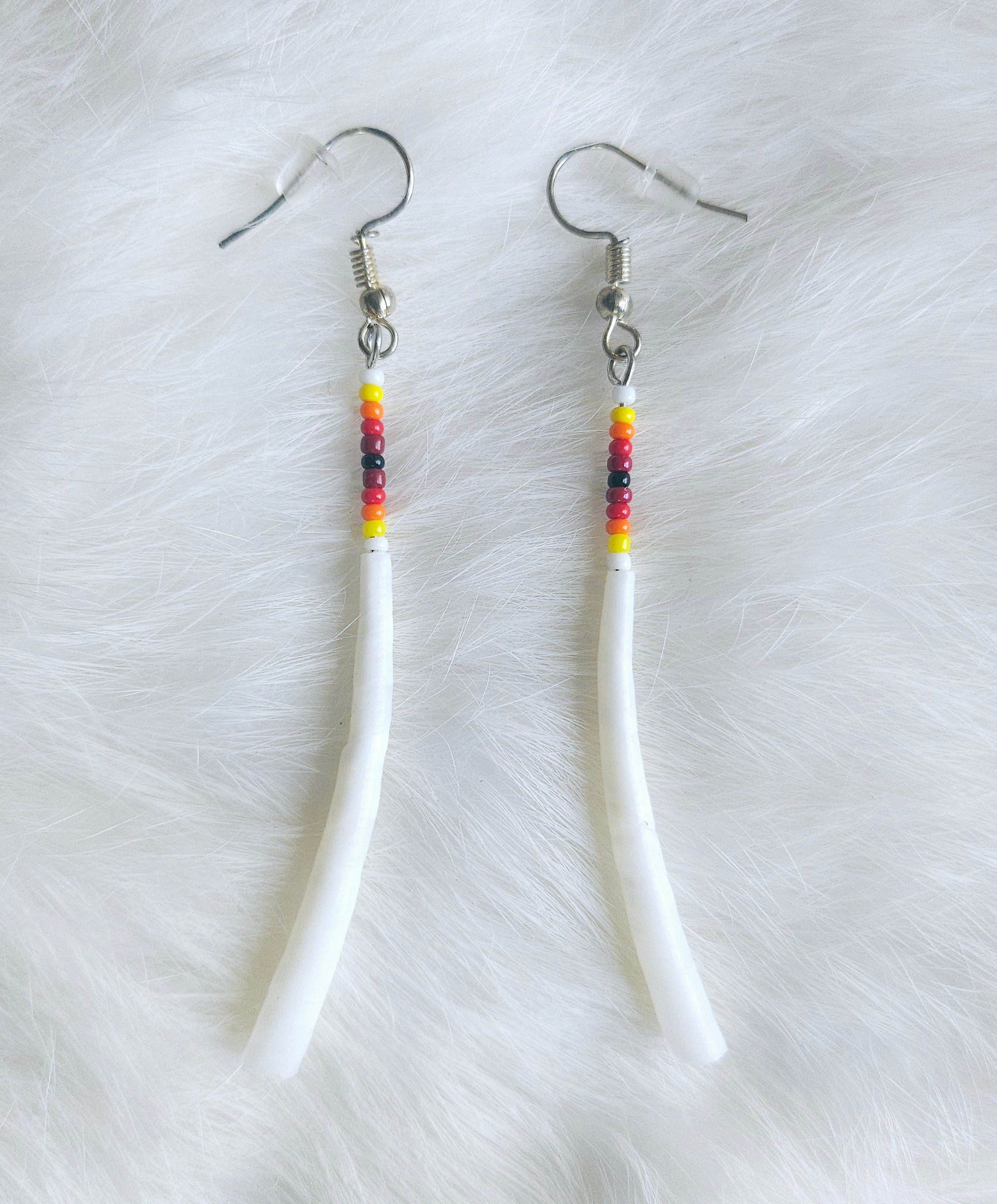 Dentalium Shell Pin Earrings