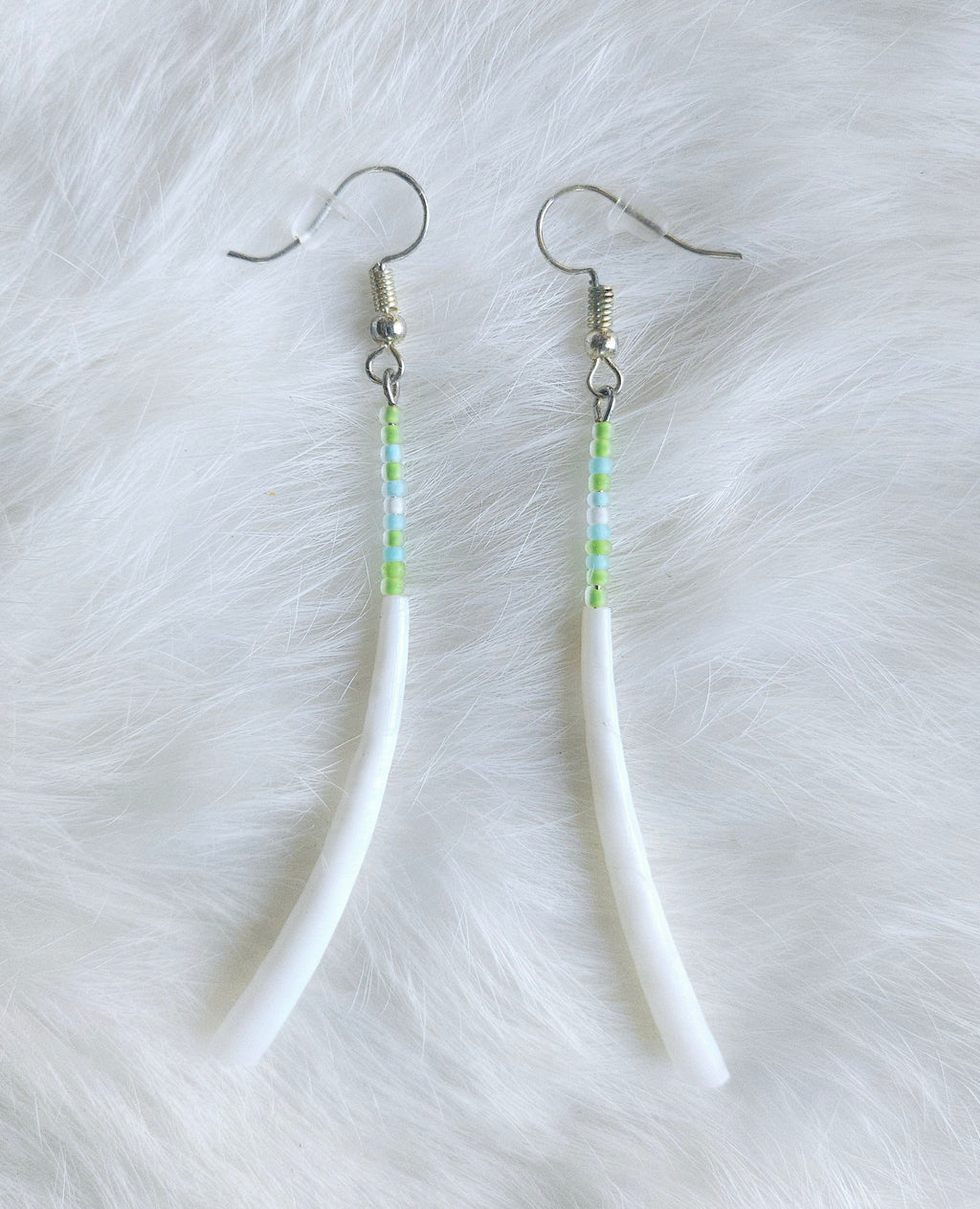Dentalium Shell Pin Earrings