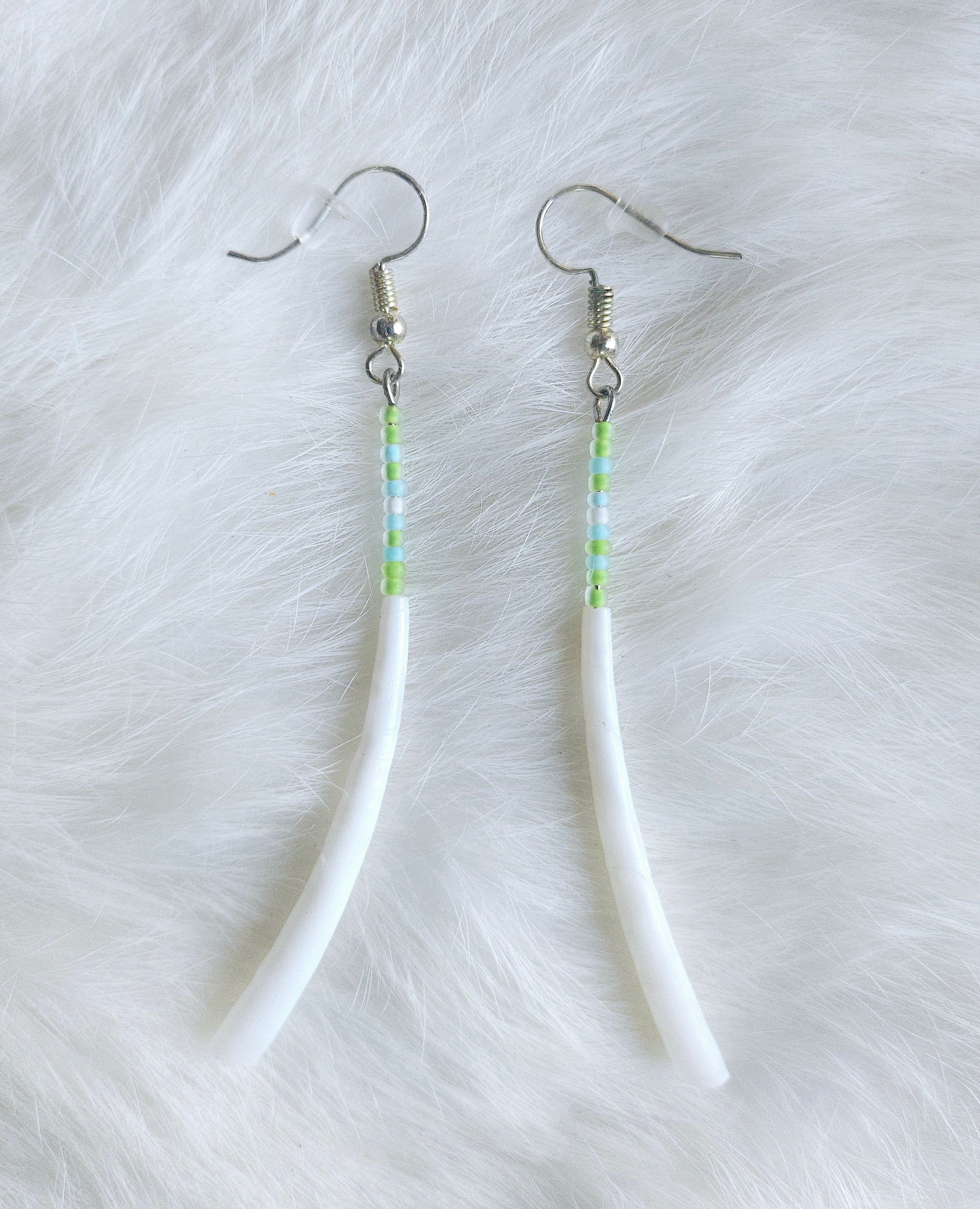 Dentalium Shell Pin Earrings