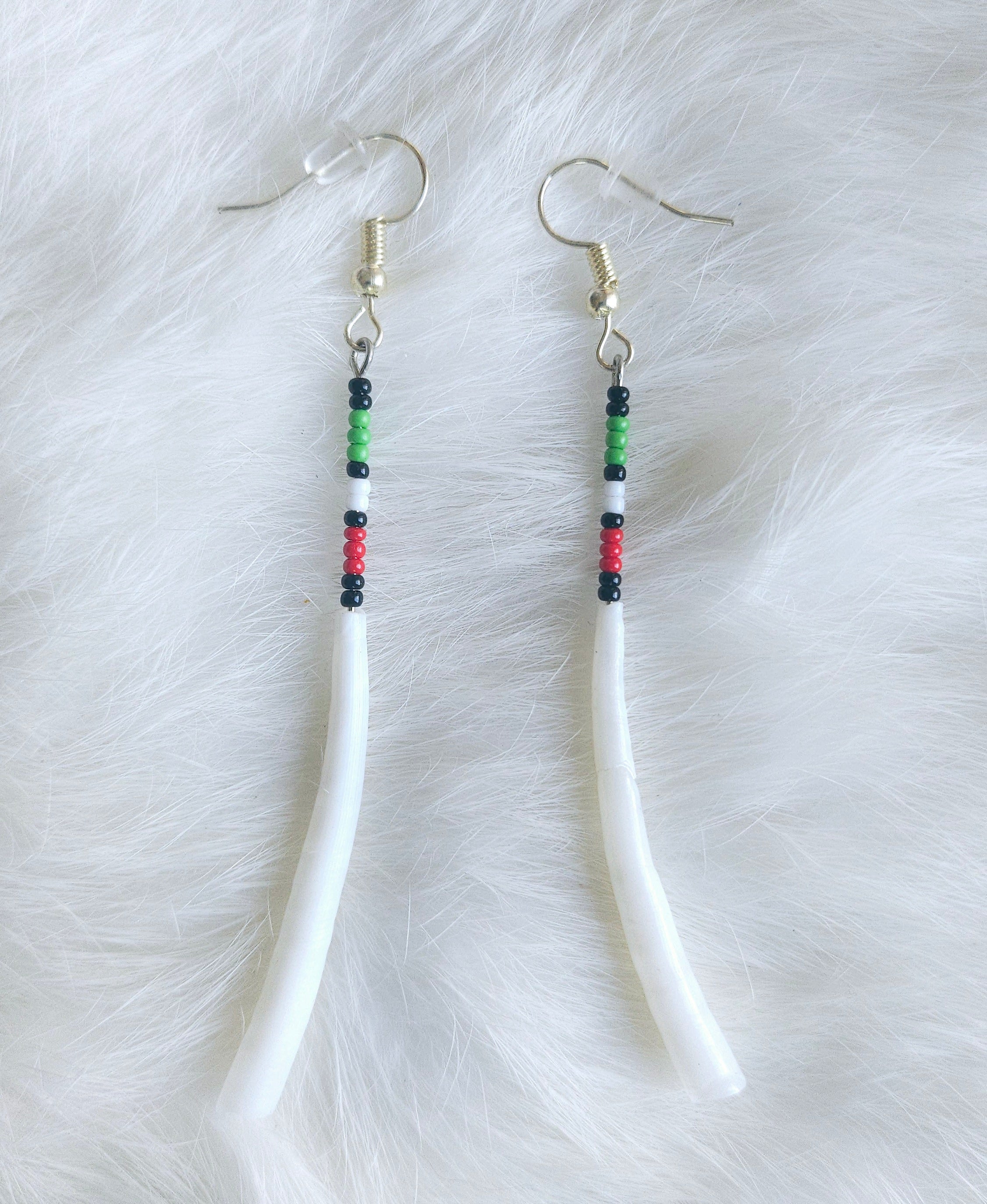 Dentalium Shell Pin Earrings
