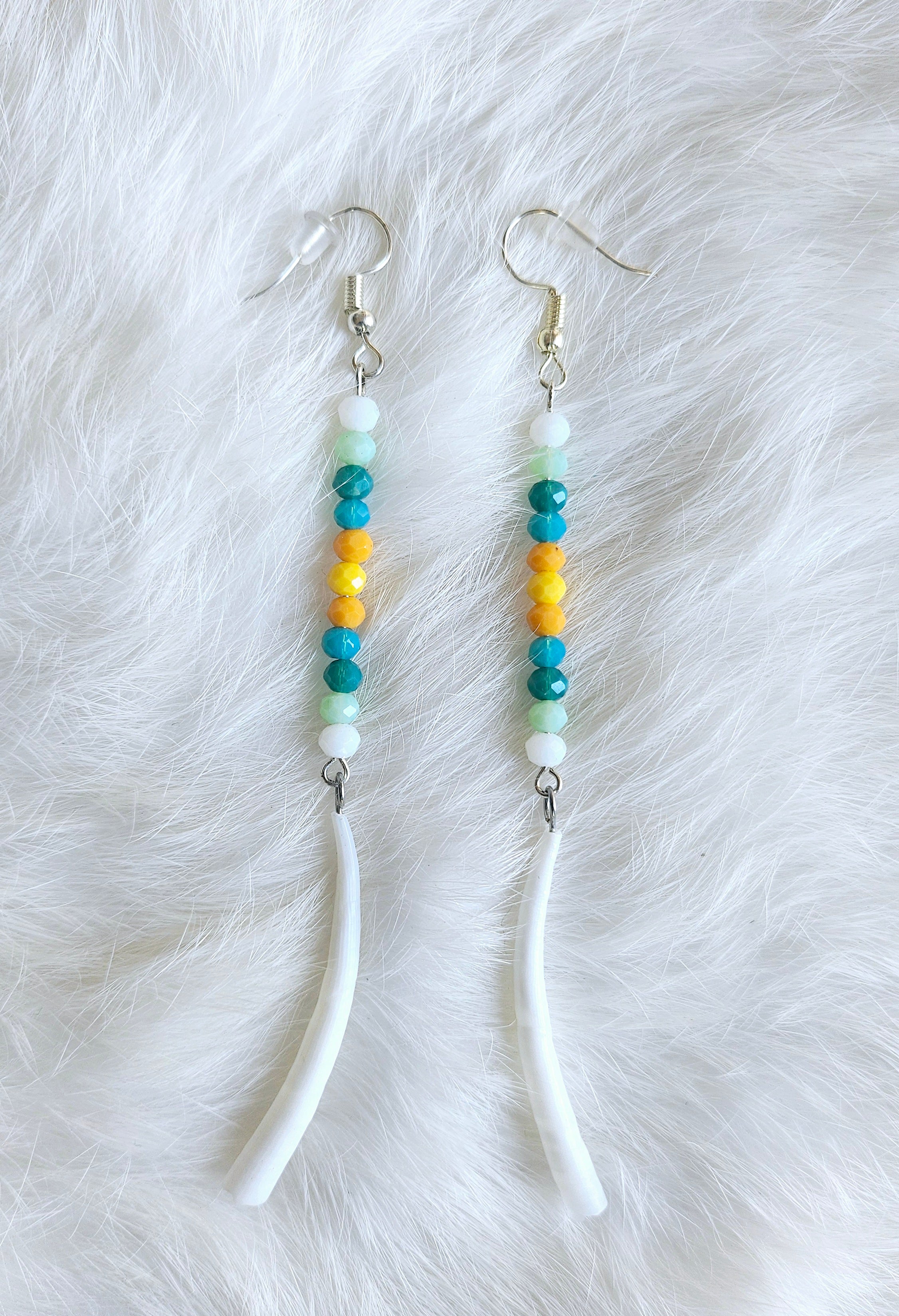 Two-Tiered Dentalium Earrings