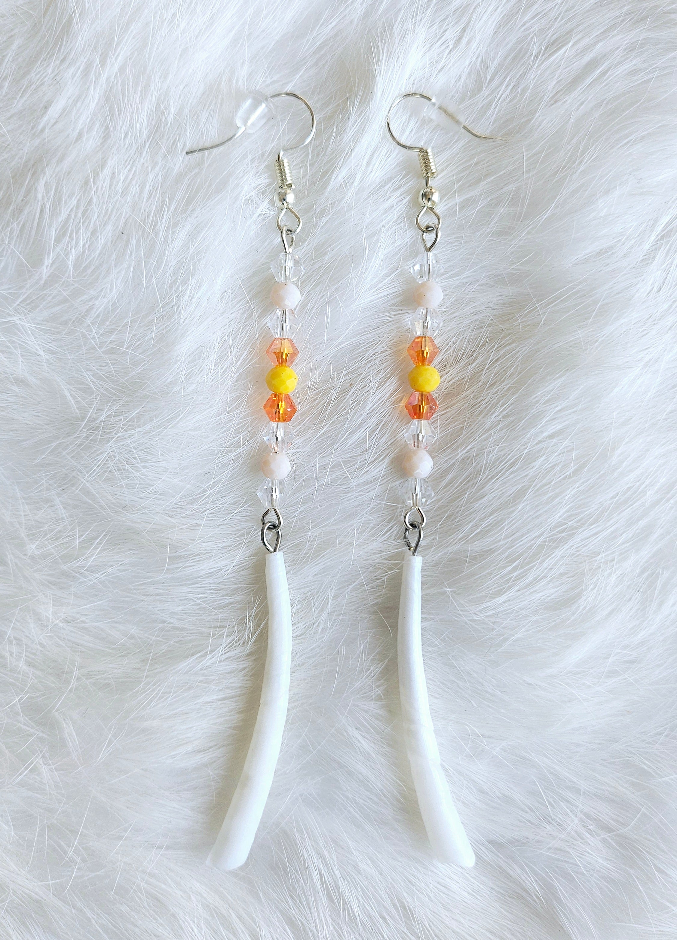 Two-Tiered Dentalium Earrings