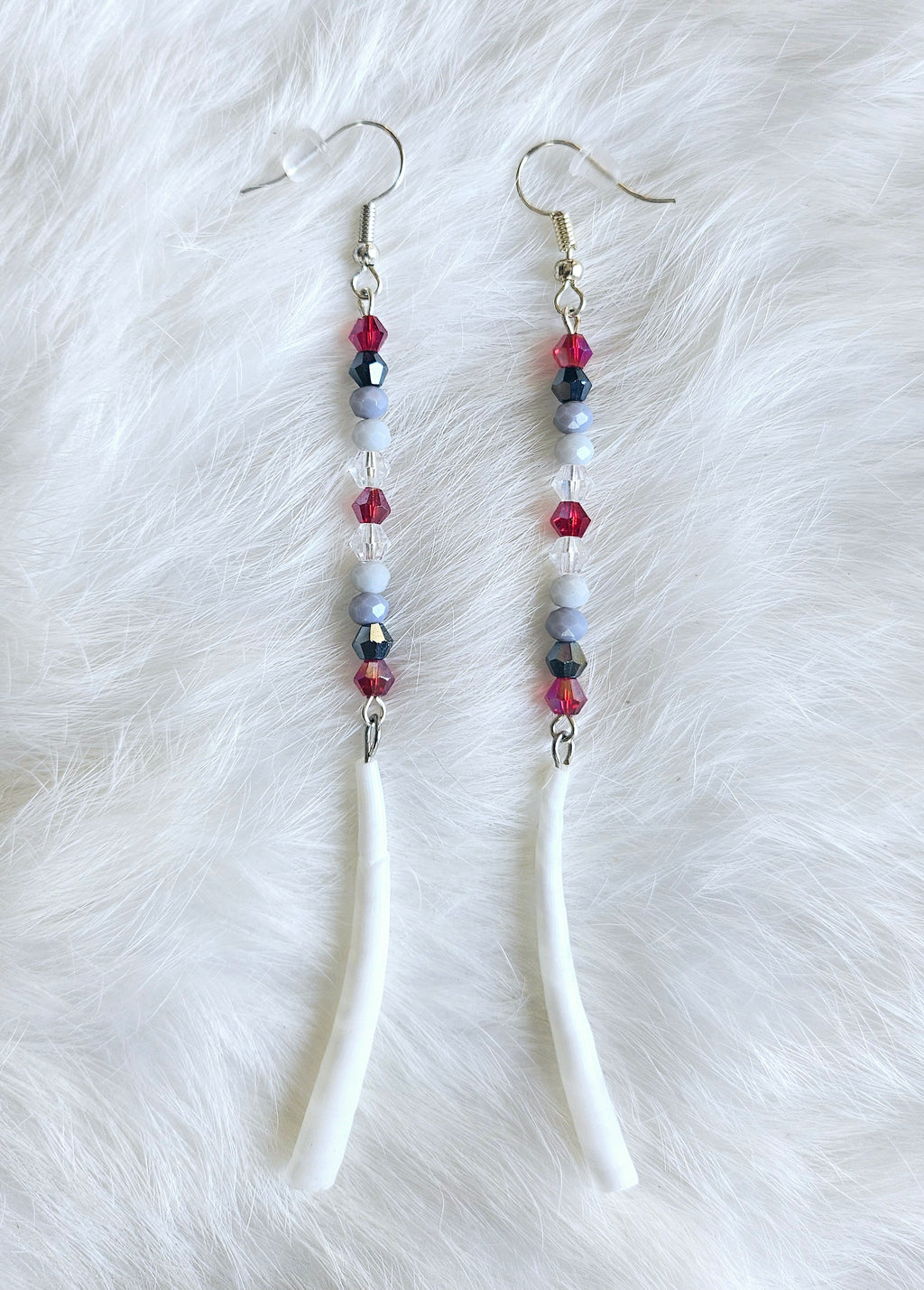 Two-Tiered Dentalium Earrings