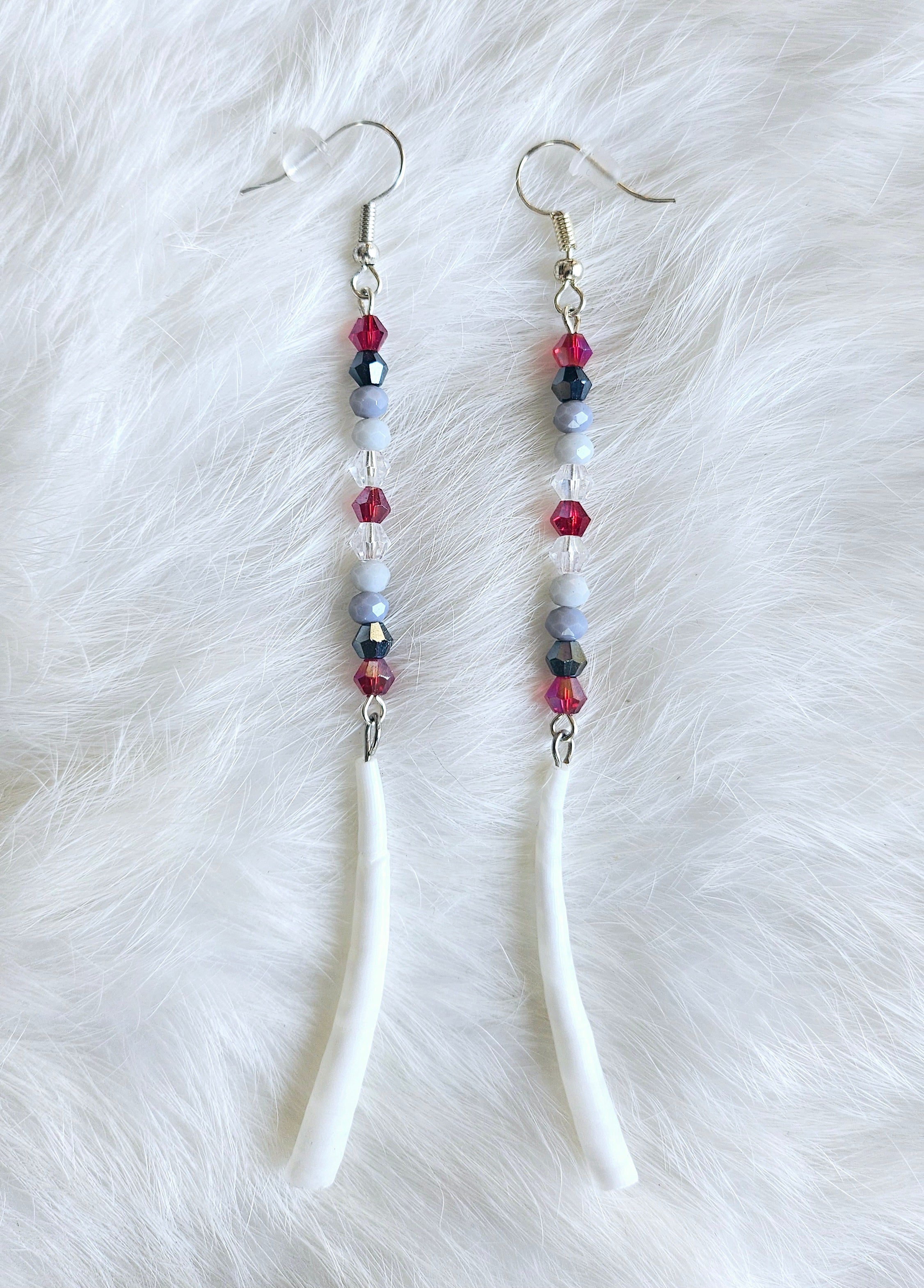 Two-Tiered Dentalium Earrings