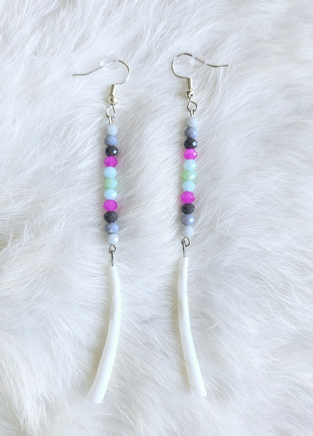 Two-Tiered Dentalium Earrings