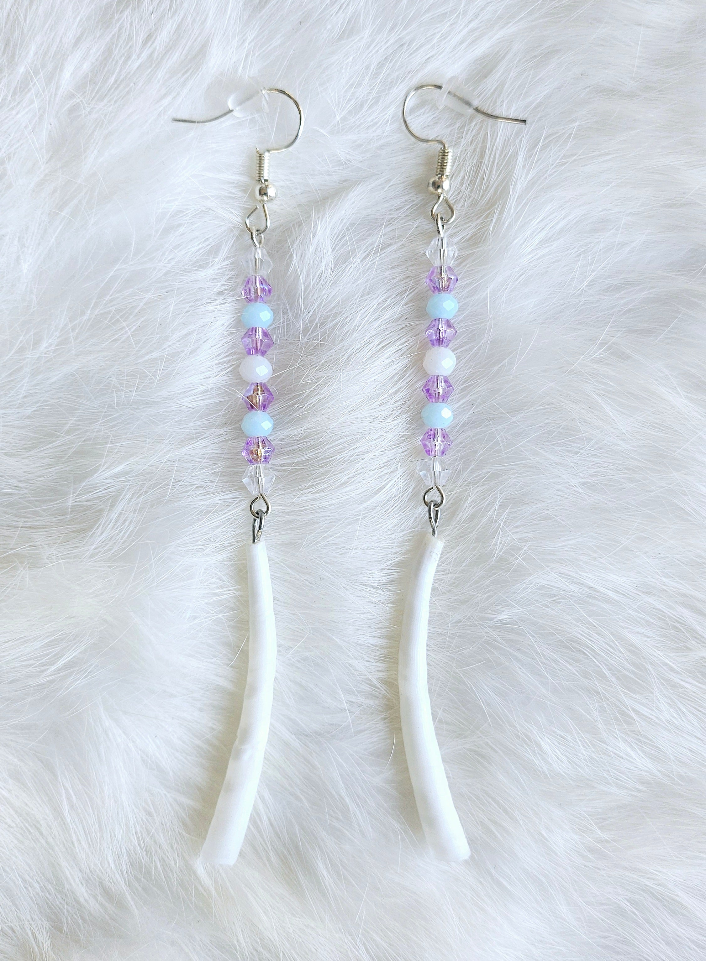 Two-Tiered Dentalium Earrings