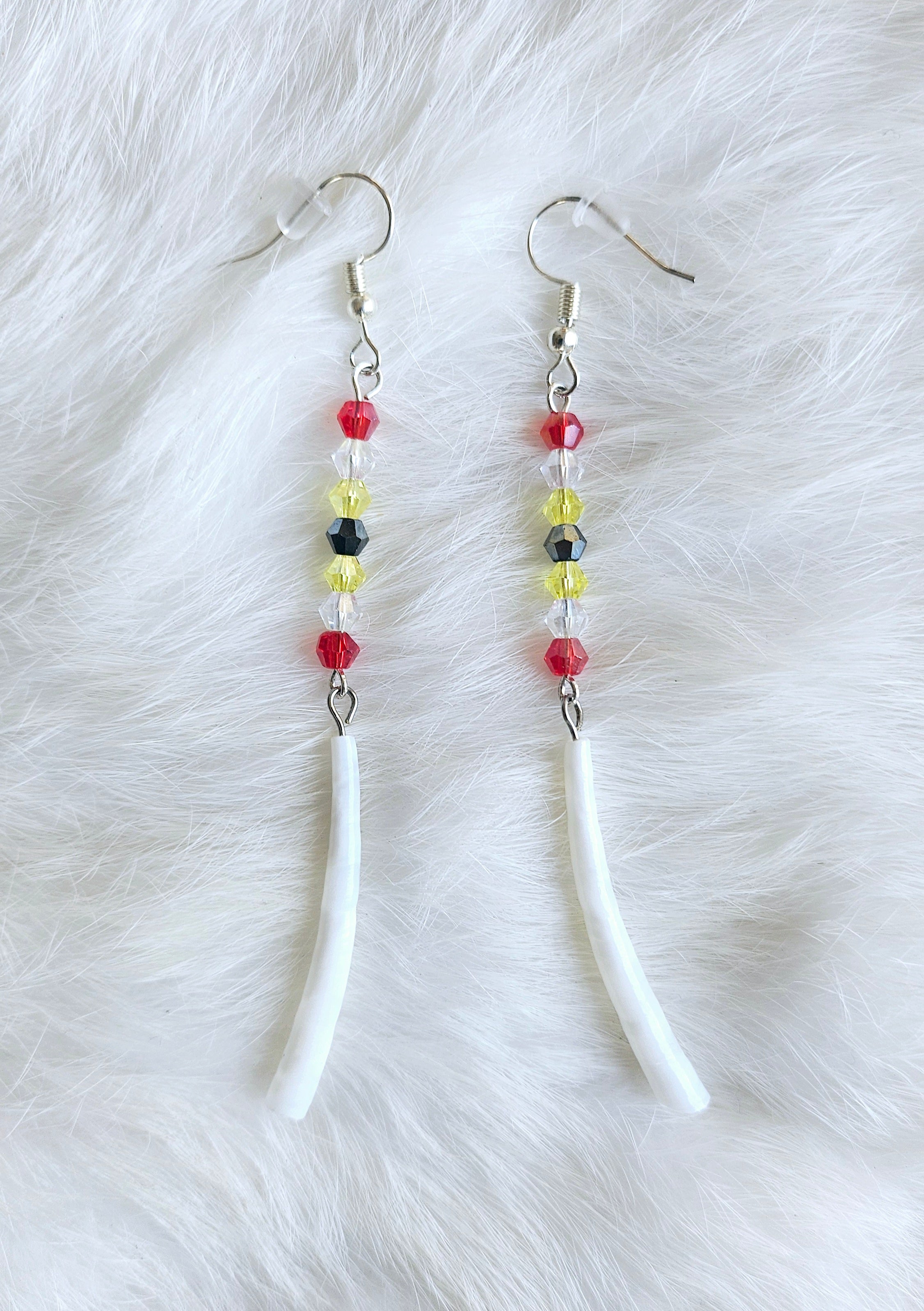 Two-Tiered Dentalium Earrings
