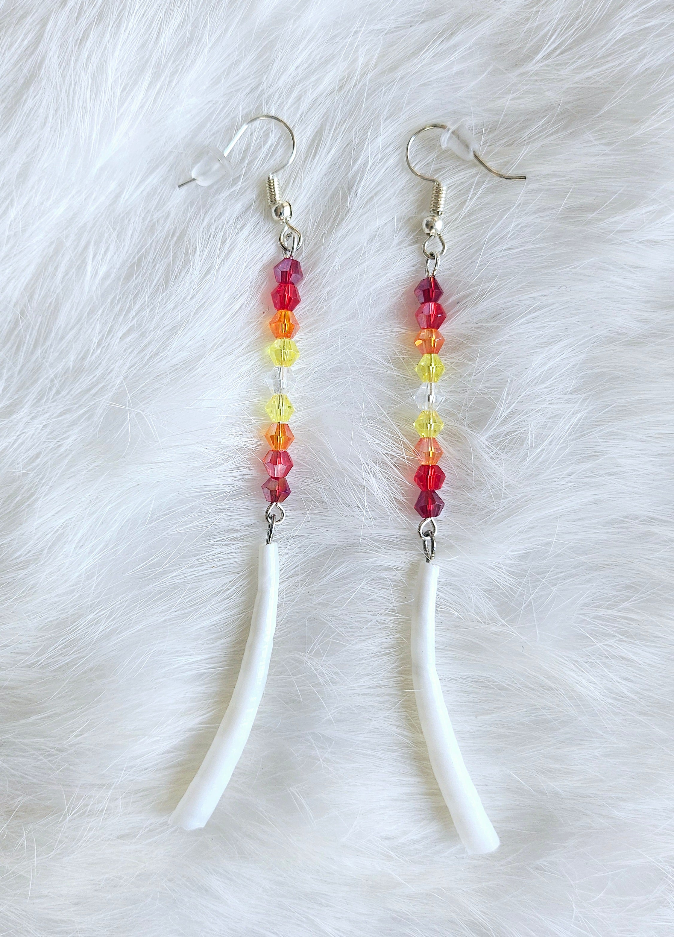 Two-Tiered Dentalium Earrings