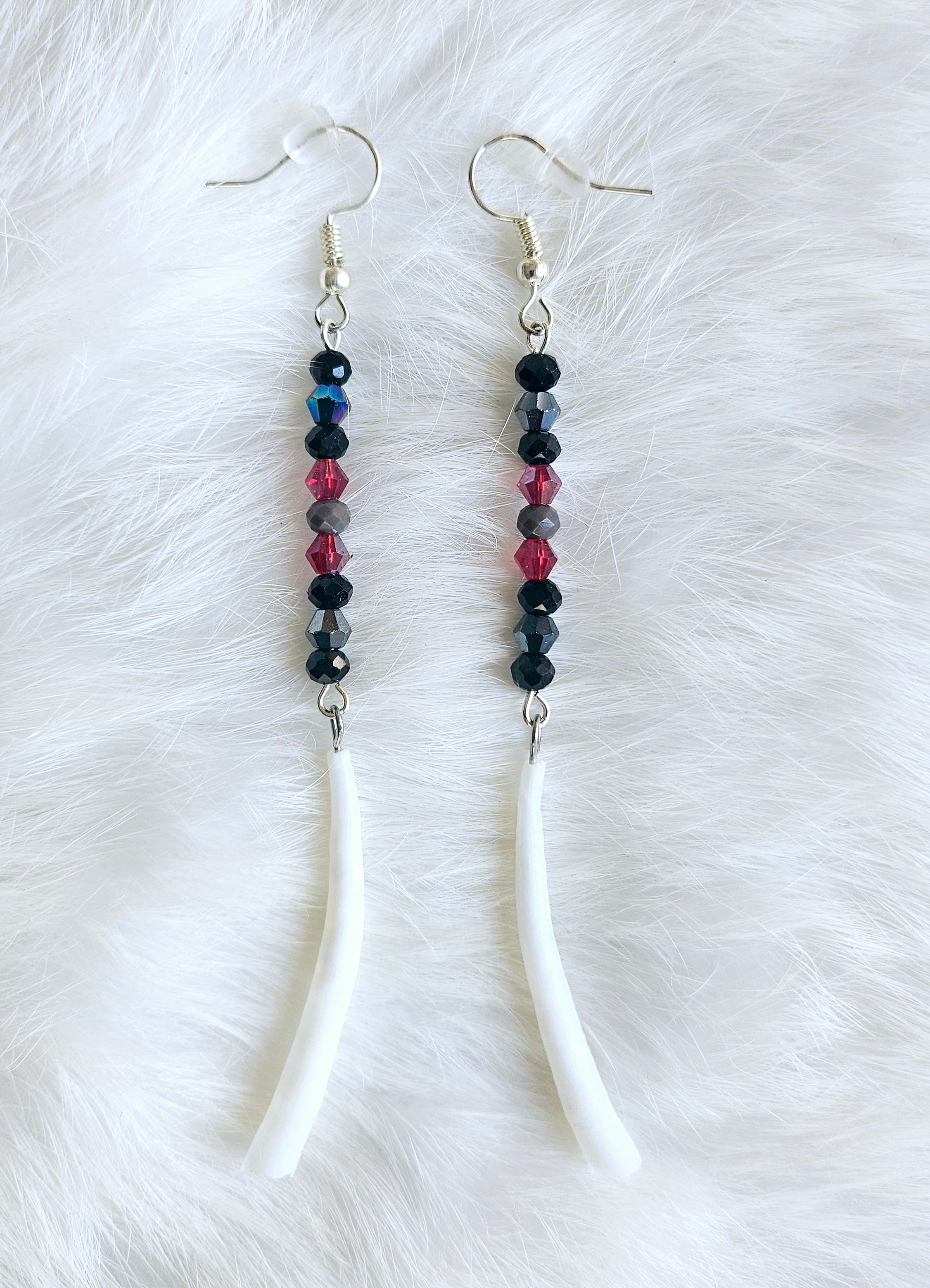 Two-Tiered Dentalium Earrings