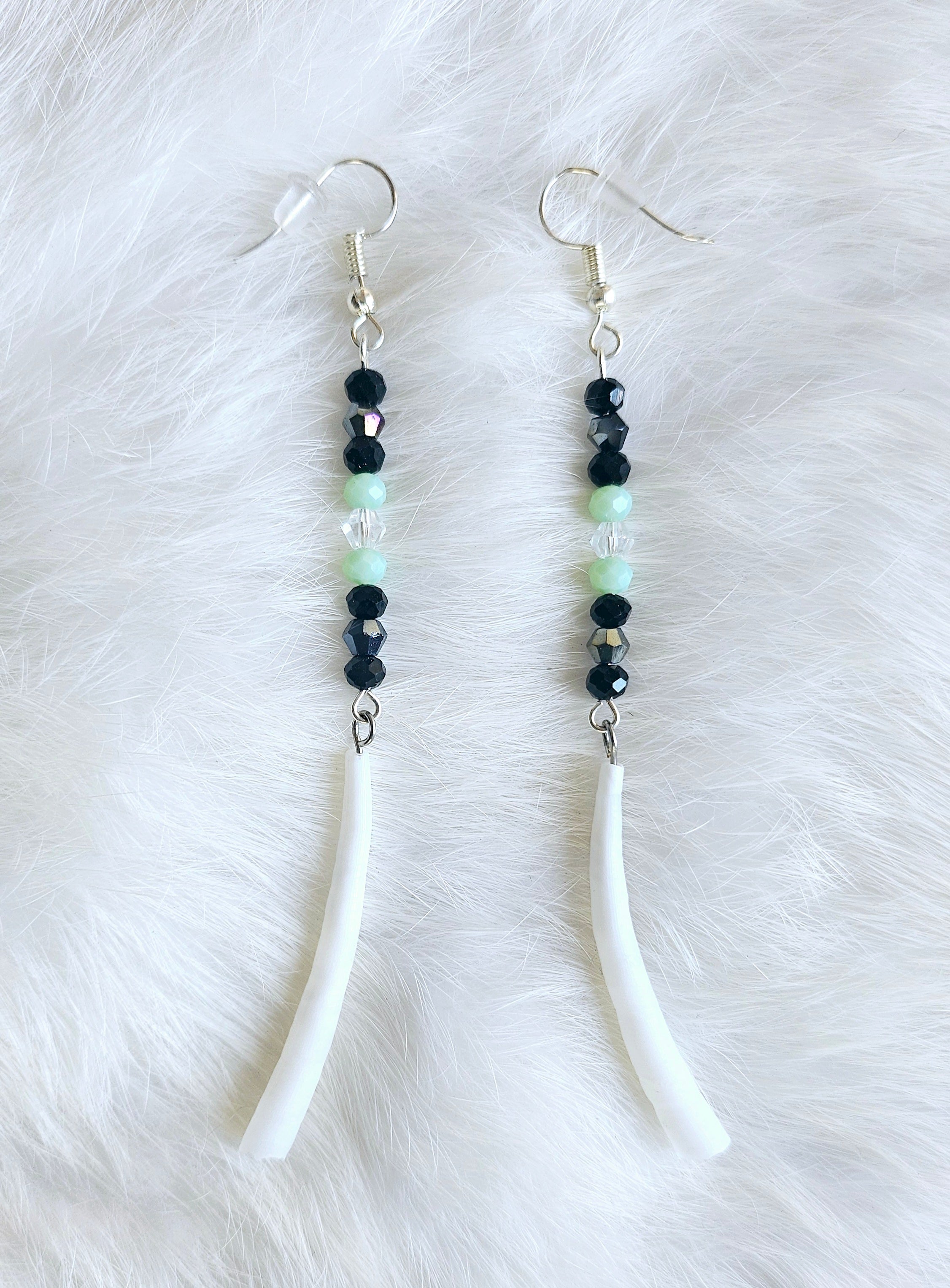 Two-Tiered Dentalium Earrings