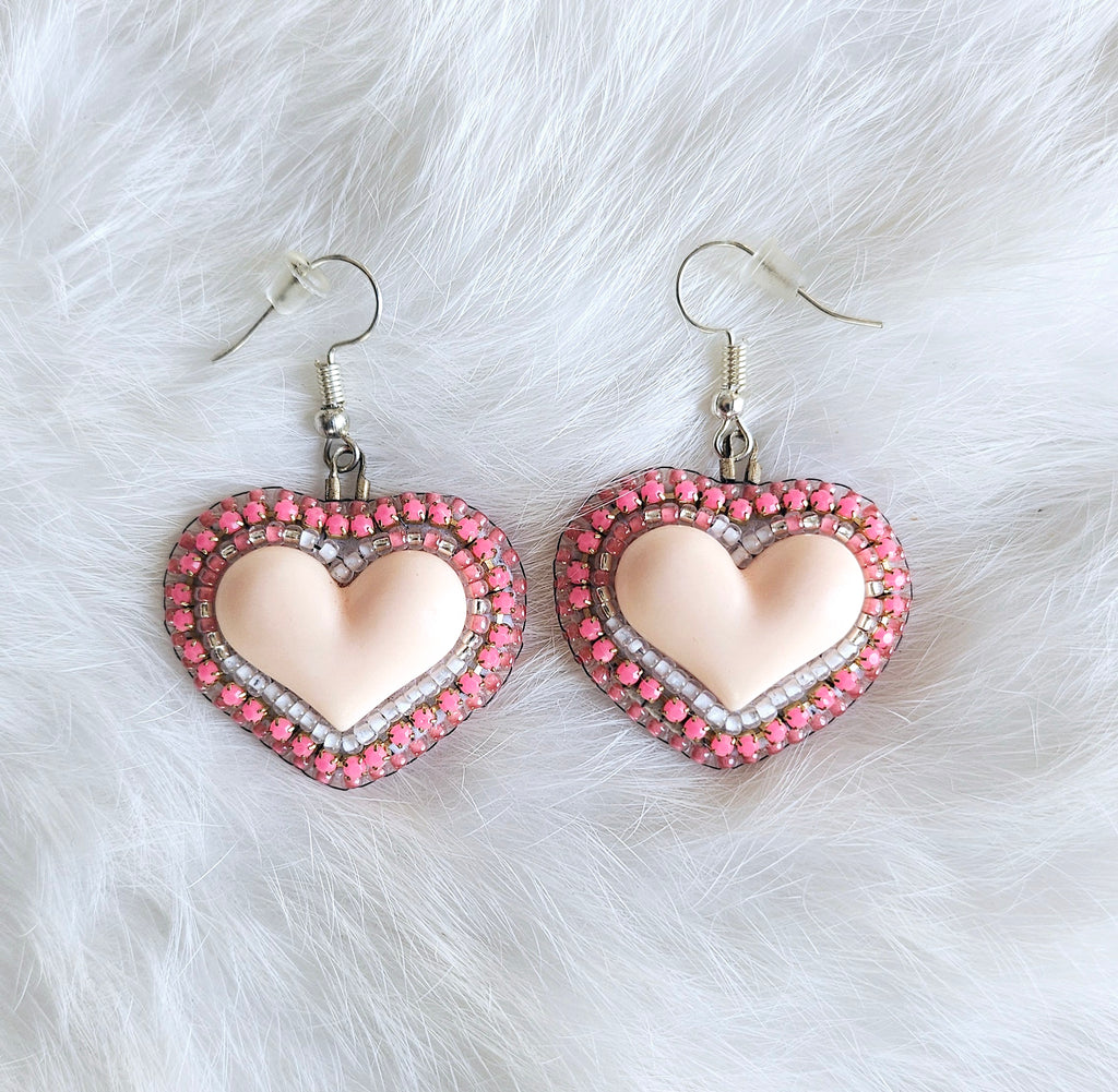 Coral Pink Mini Hearts
