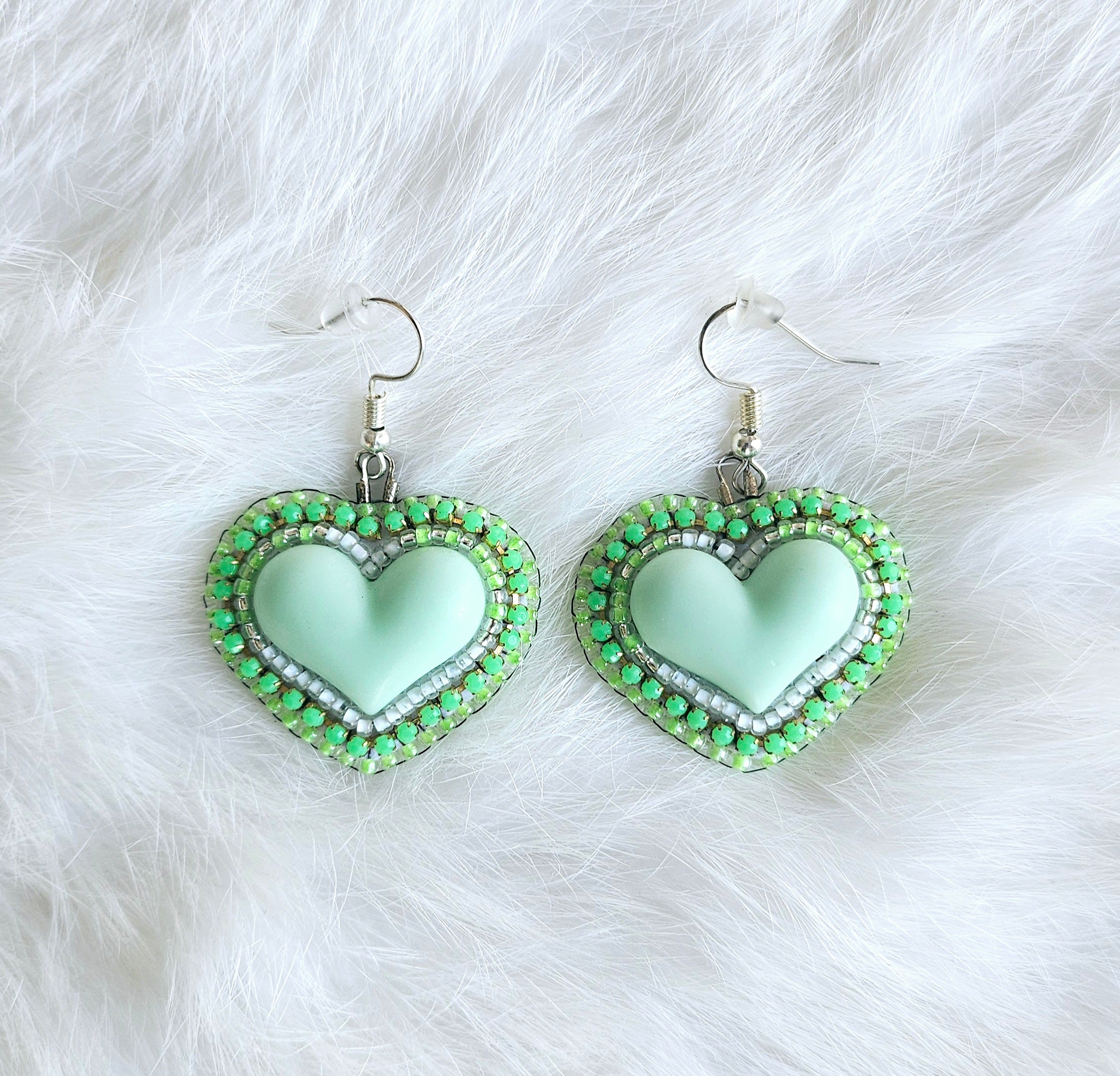 Neon Green Mini Hearts