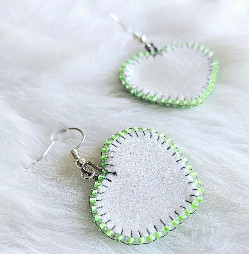 Neon Green Mini Hearts