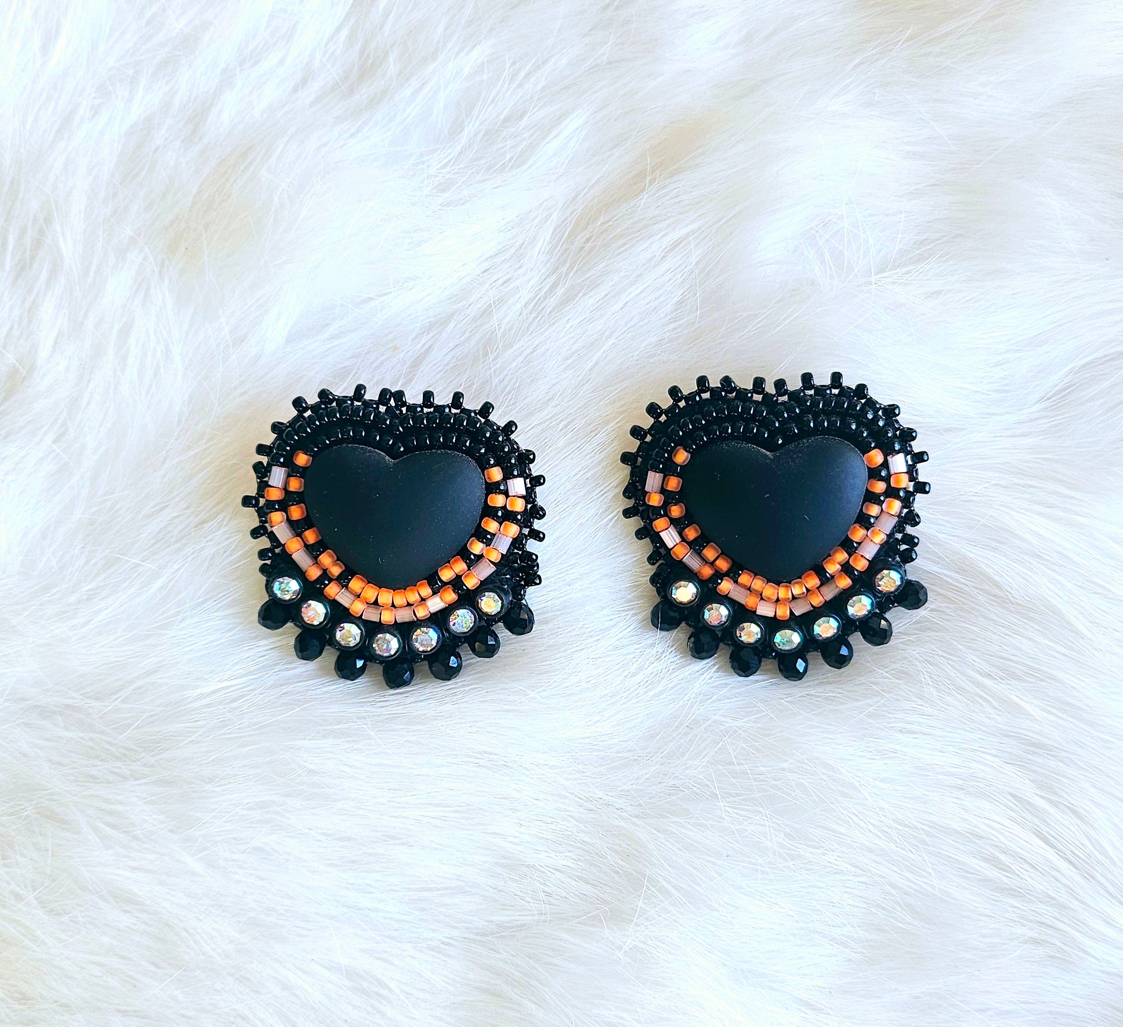 Orange Spooky Hearts