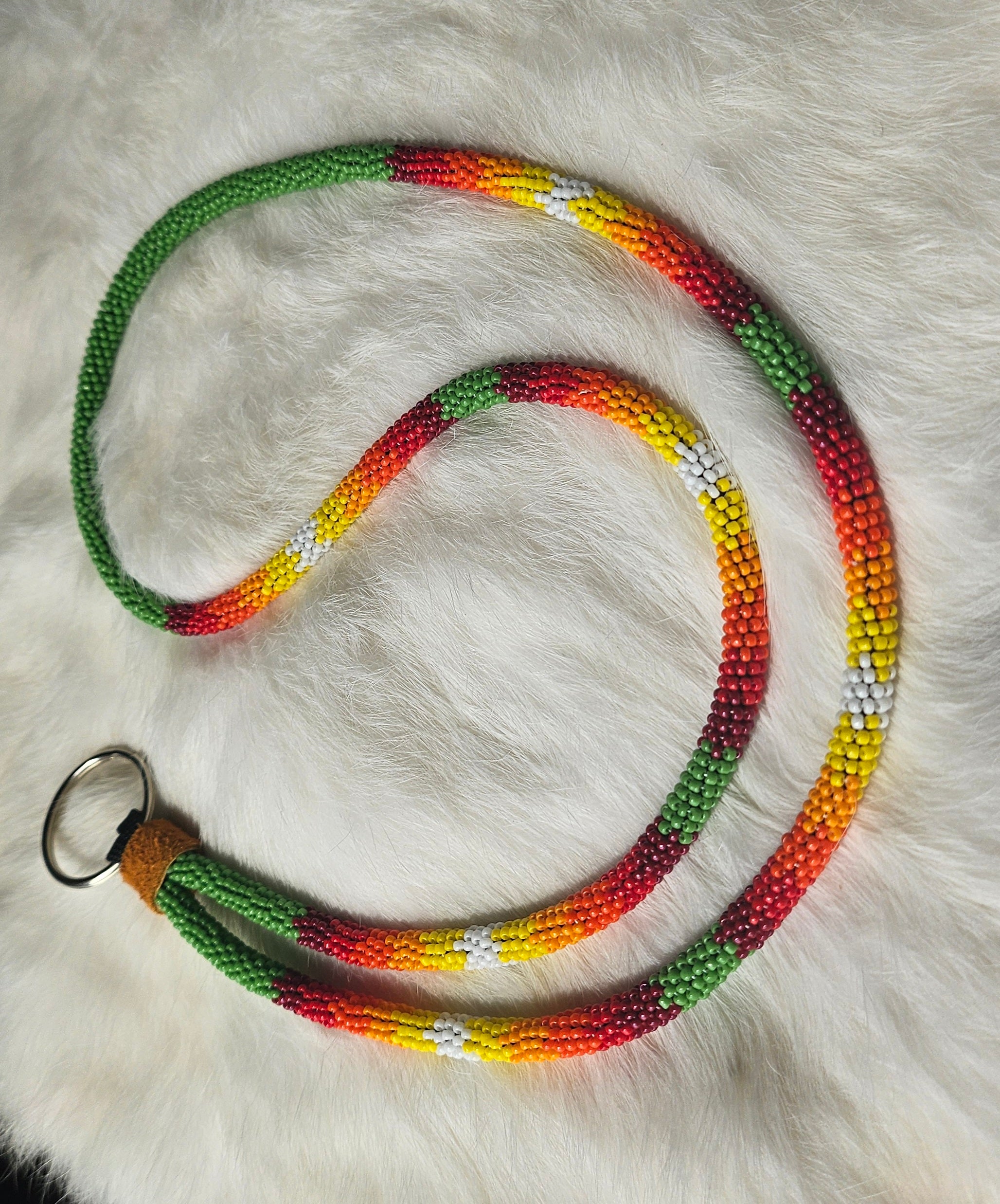 Green & Fire Colors Lanyard