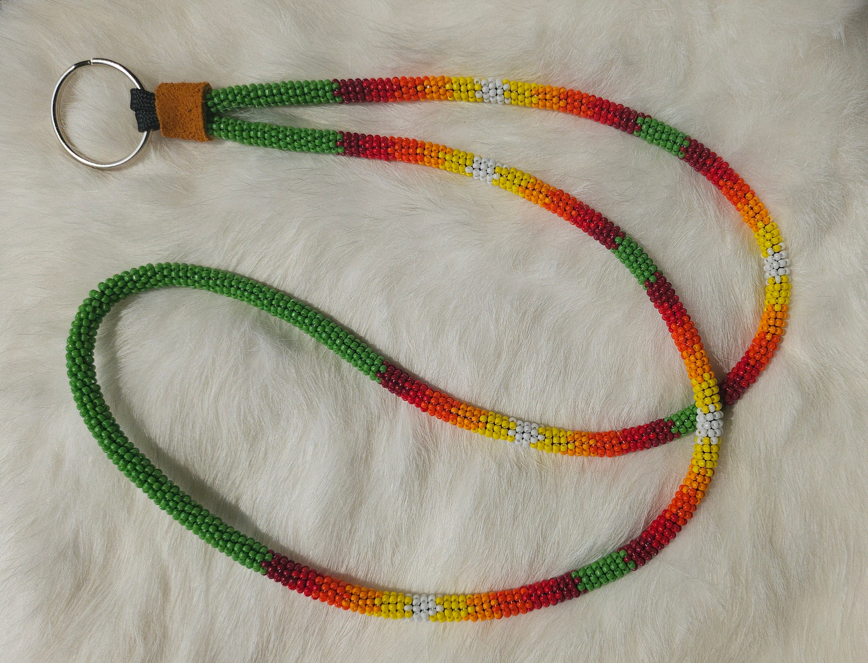 Green & Fire Colors Lanyard