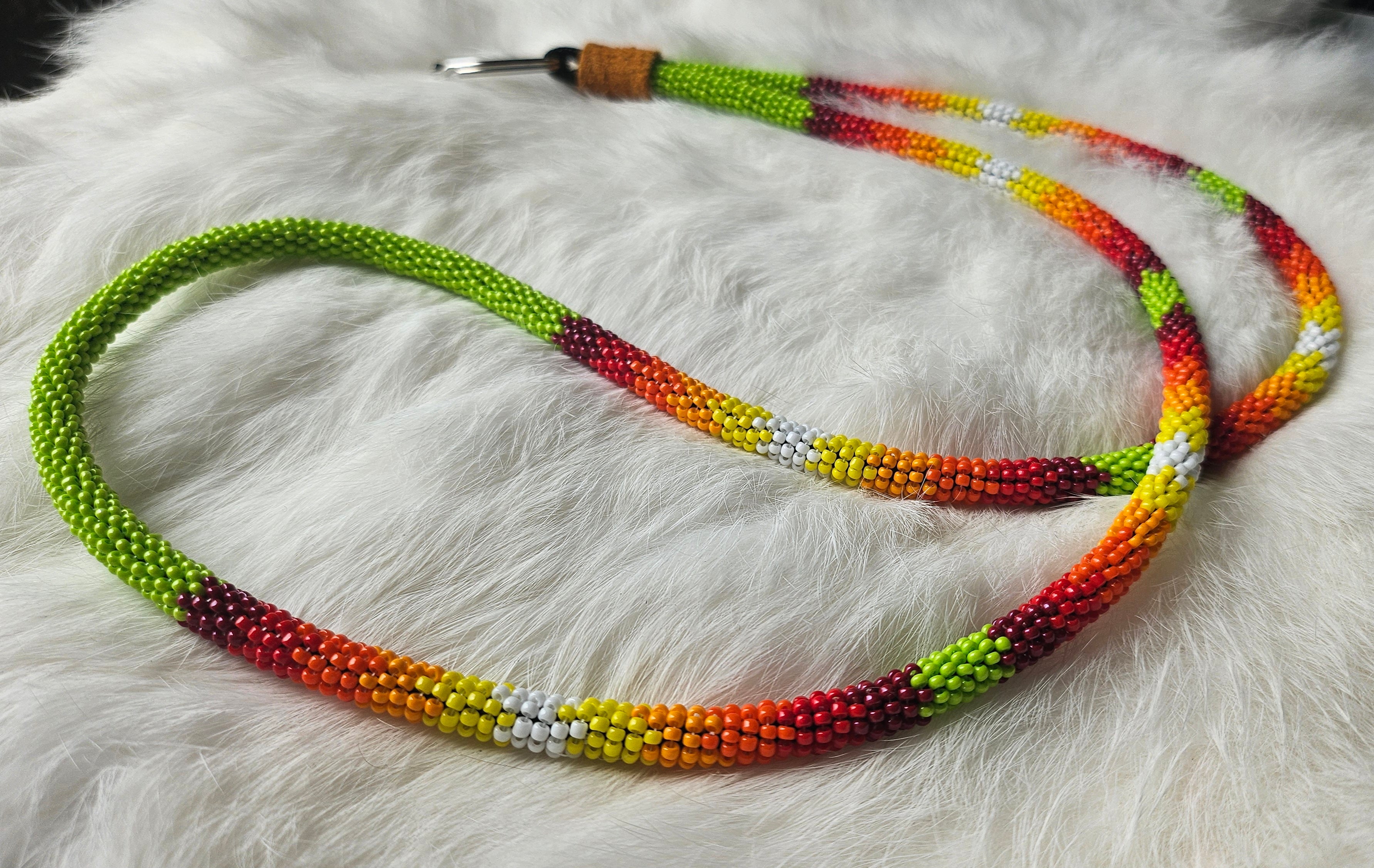 Lime Green & Fire Colors Lanyard