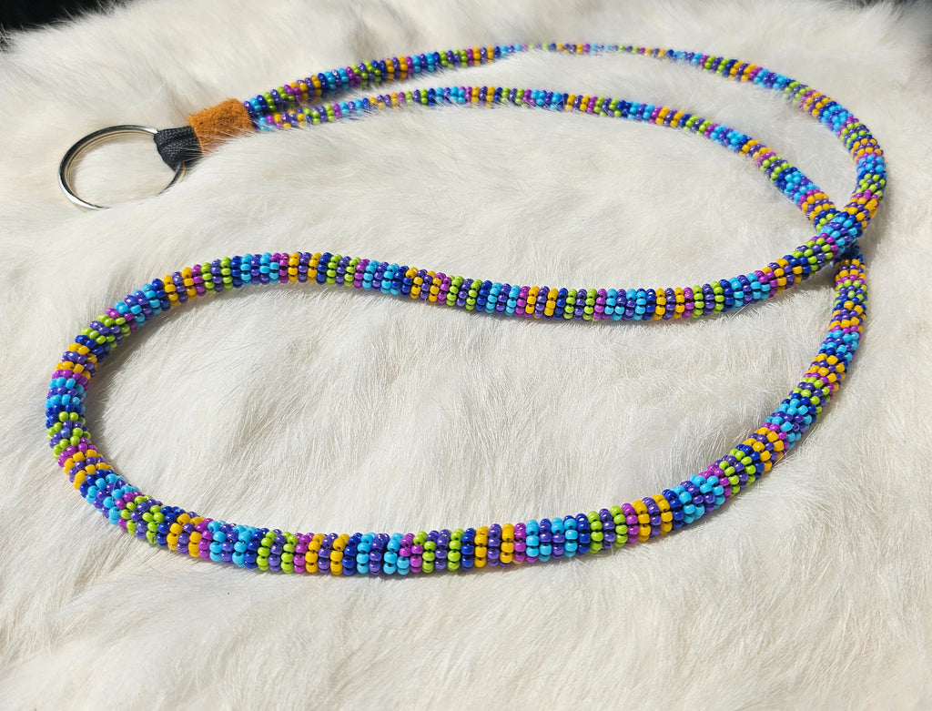 Multicolored Striped Lanyard