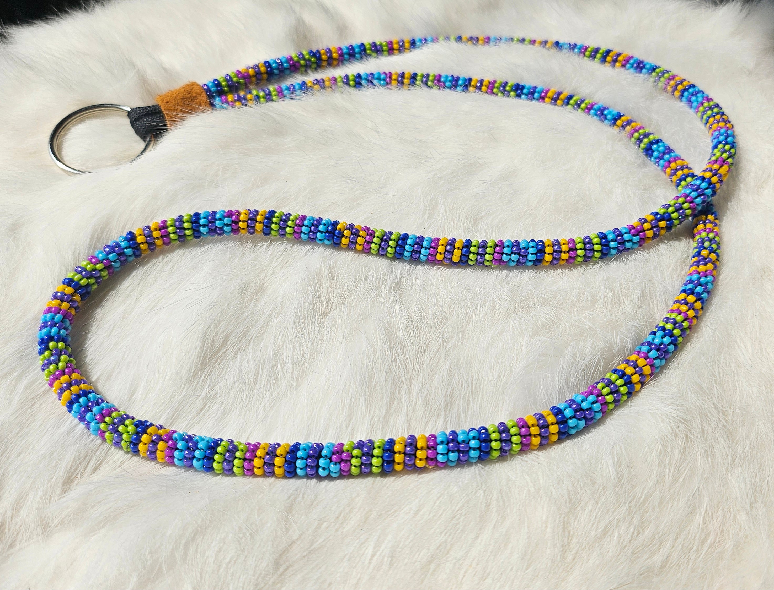 Multicolored Striped Lanyard