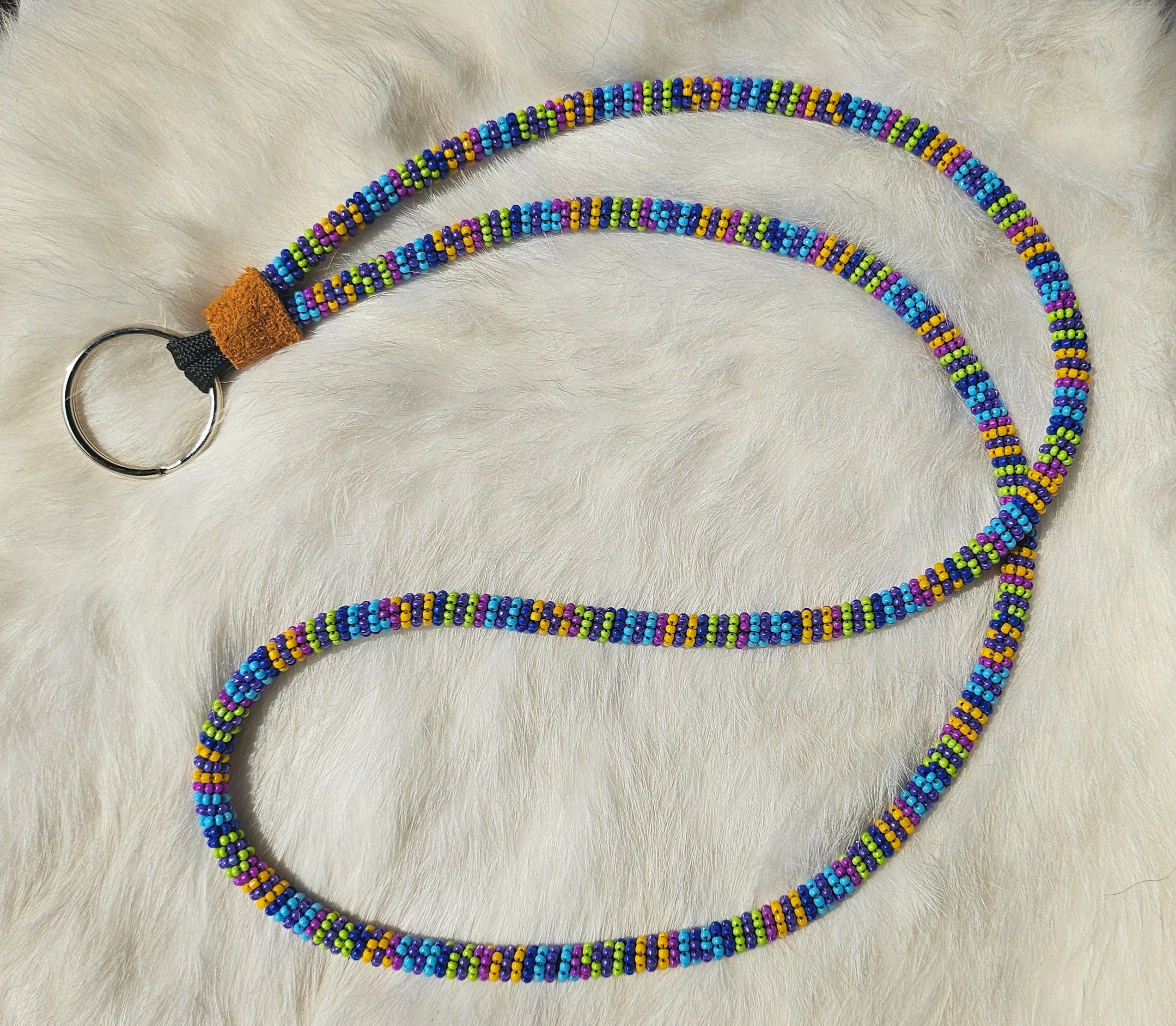 Multicolored Striped Lanyard