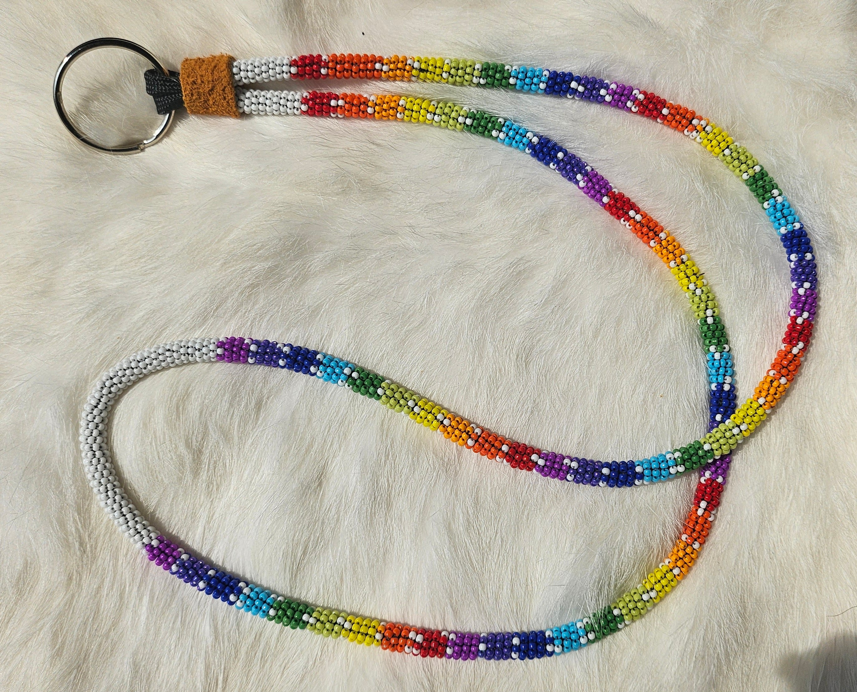 White Rainbow Gradient Lanyard
