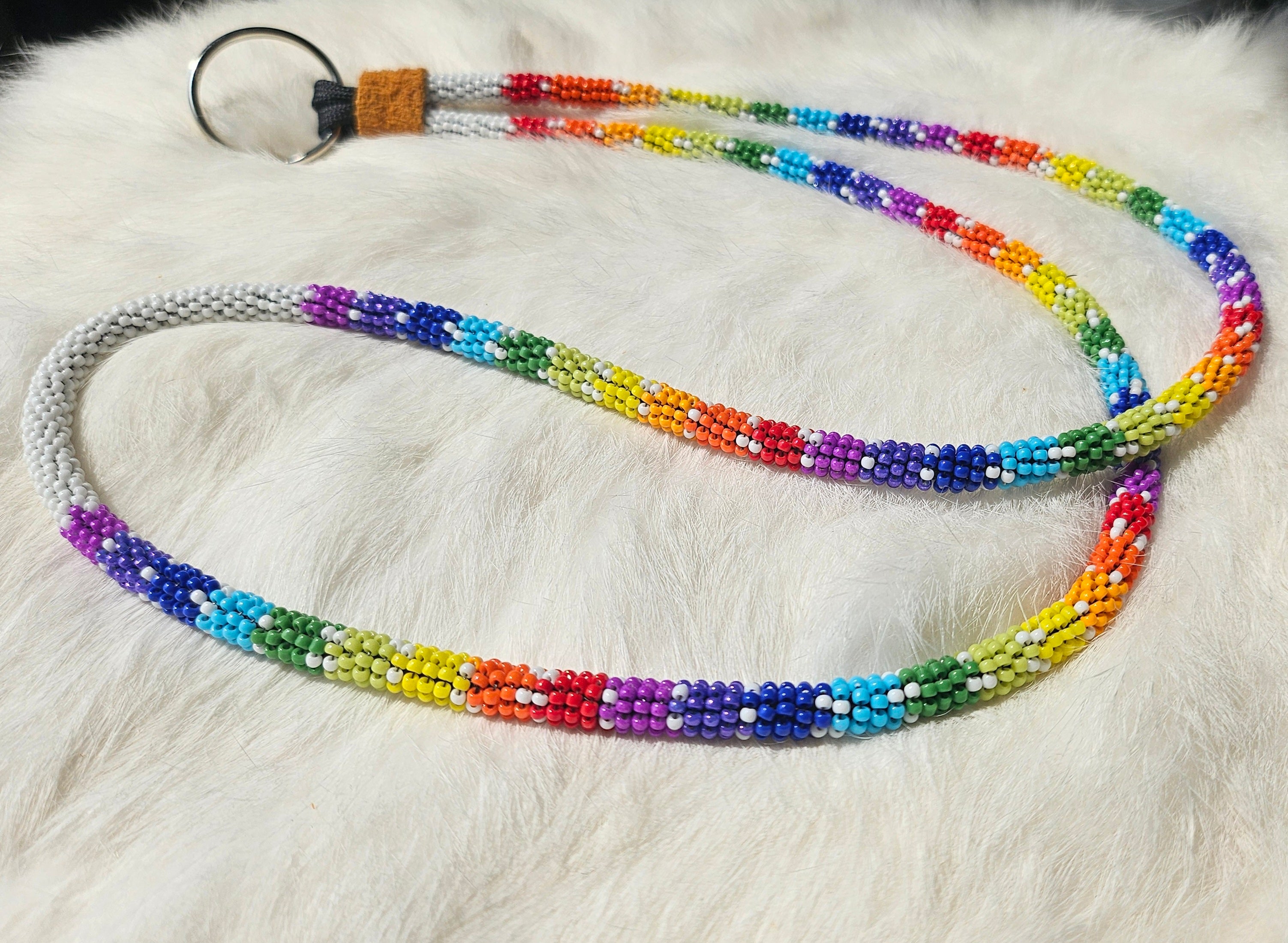 White Rainbow Gradient Lanyard